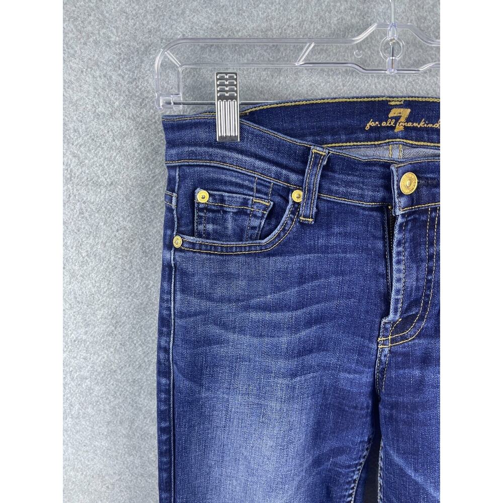 7 For All Mankind Roxanne Skinny Medium Wash Blue Jeans Stretch Denim Sz 26 7FAM - Picture 3 of 12